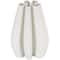 White Ceramic Abstract Ribbed Dimensional Concaved Vase with Floral Shaped Rim